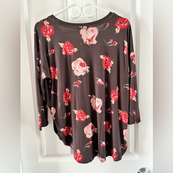 BABATON Brown Rose print 3/4 Sleeve Blouse | Size M - Picture 6 of 6